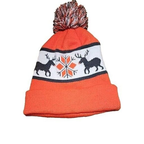 Fuse Stocking Cap Beanie Dear Pom Pom Orange - Picture 5 of 10